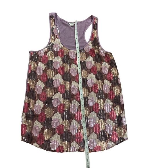 SEQUIN Fossil gold purple silver all-over sequin tank Small y2k vintage retro f… - Picture 5 of 7